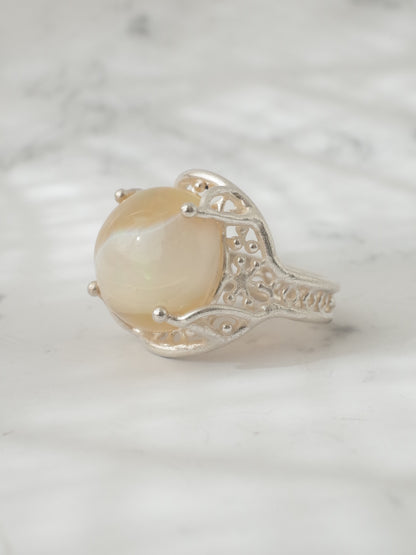 イエローオパールのシルバーリング