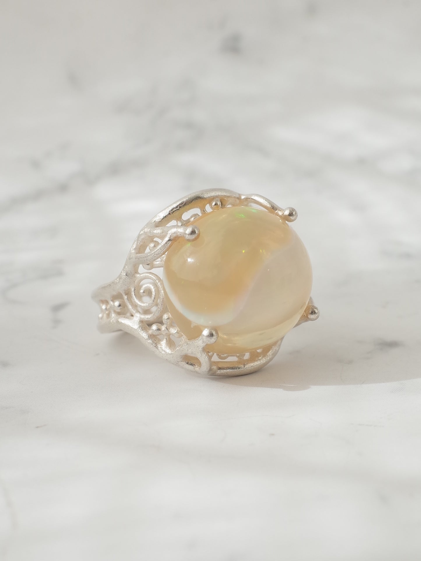 イエローオパールのシルバーリング