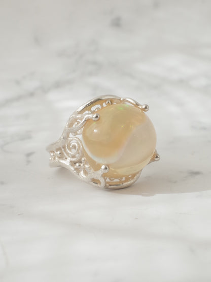 イエローオパールのシルバーリング