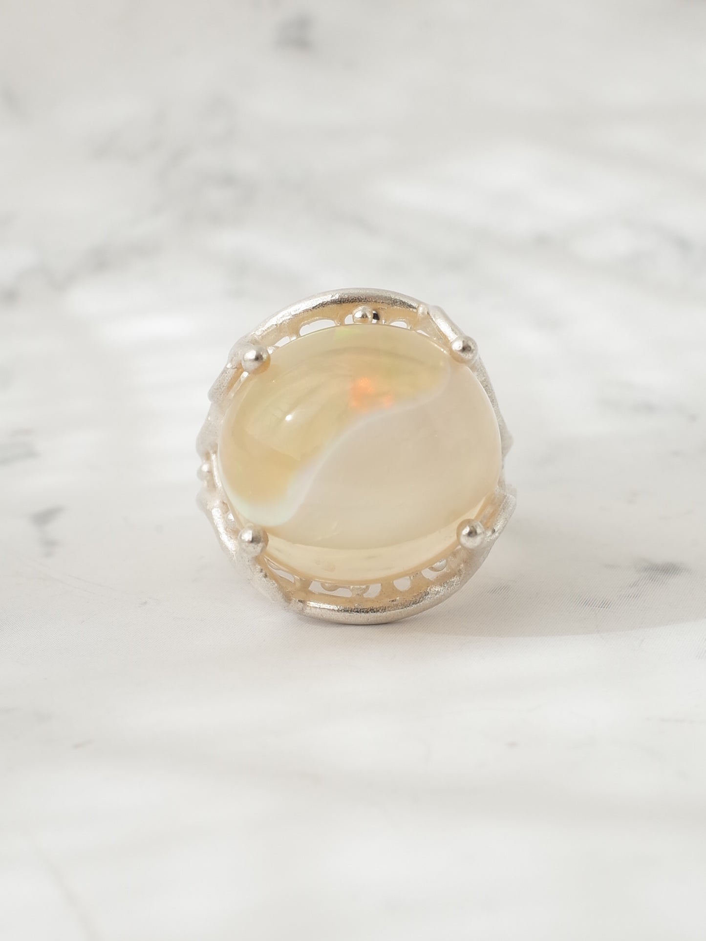 イエローオパールのシルバーリング