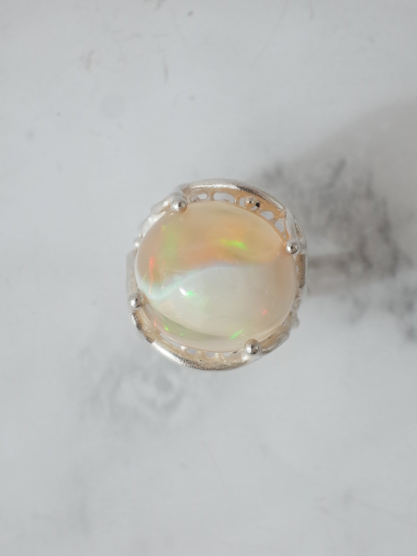 イエローオパールのシルバーリング