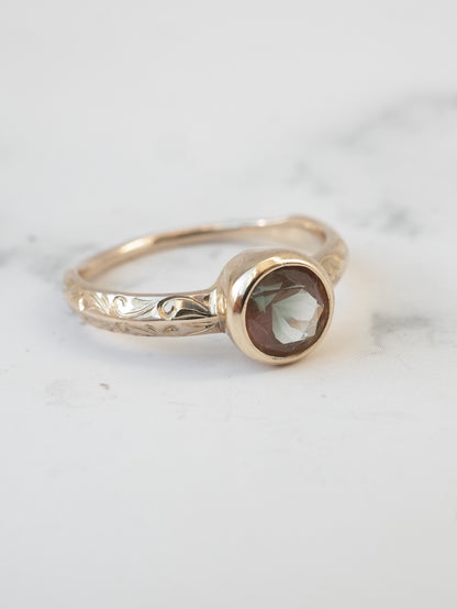 オレゴンサンストーンのシノワズリーリング-2