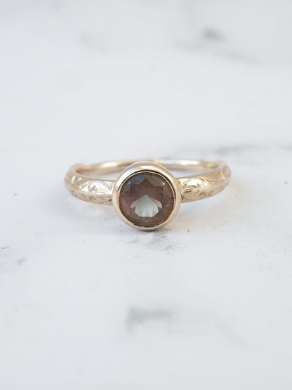 オレゴンサンストーンのシノワズリーリング-2