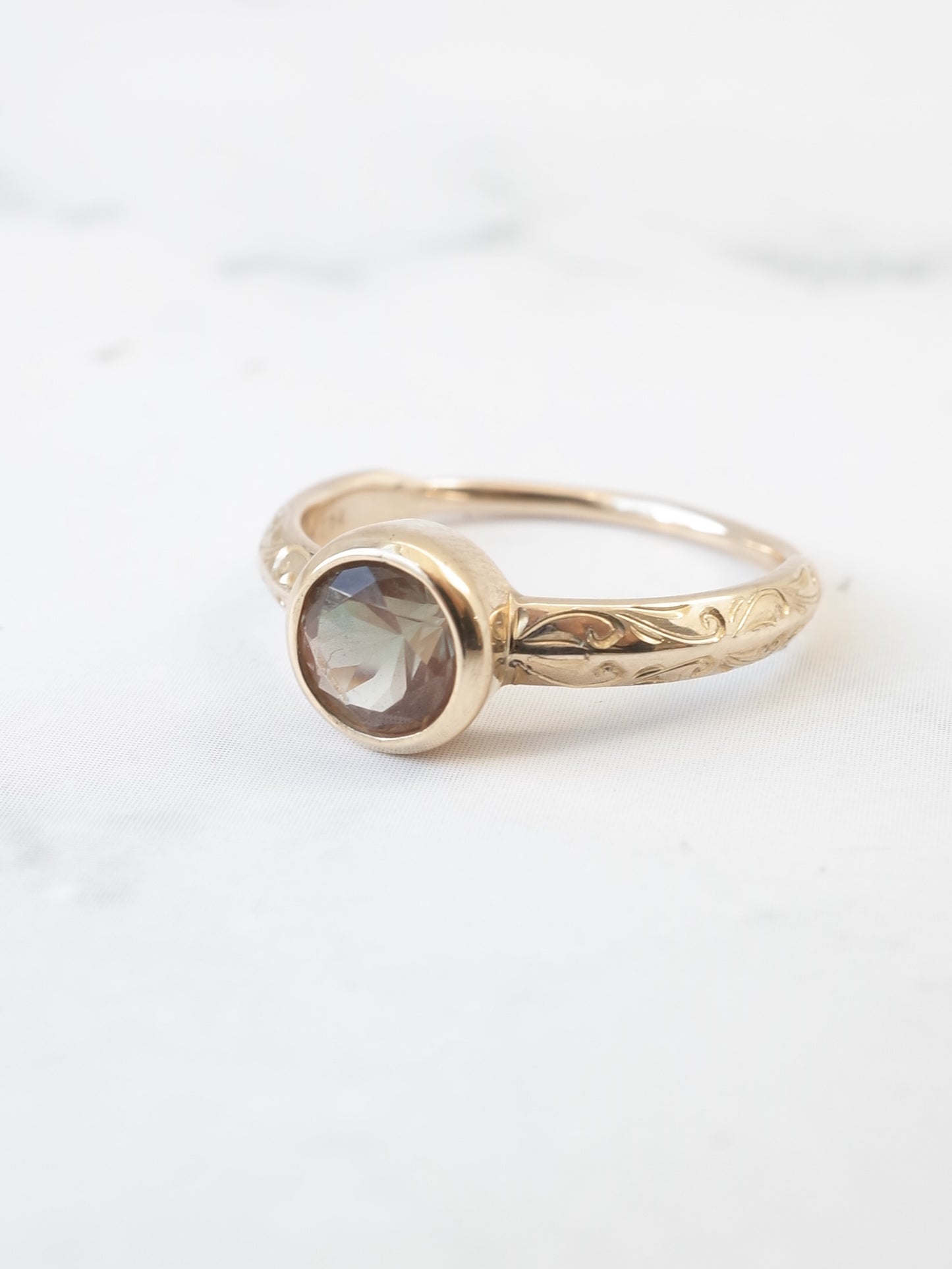 オレゴンサンストーンのシノワズリーリング-2