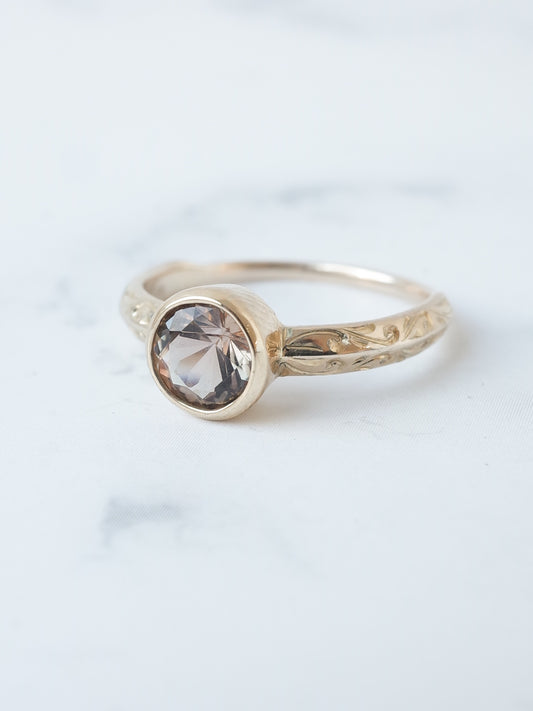 オレゴンサンストーンのシノワズリーリング-3