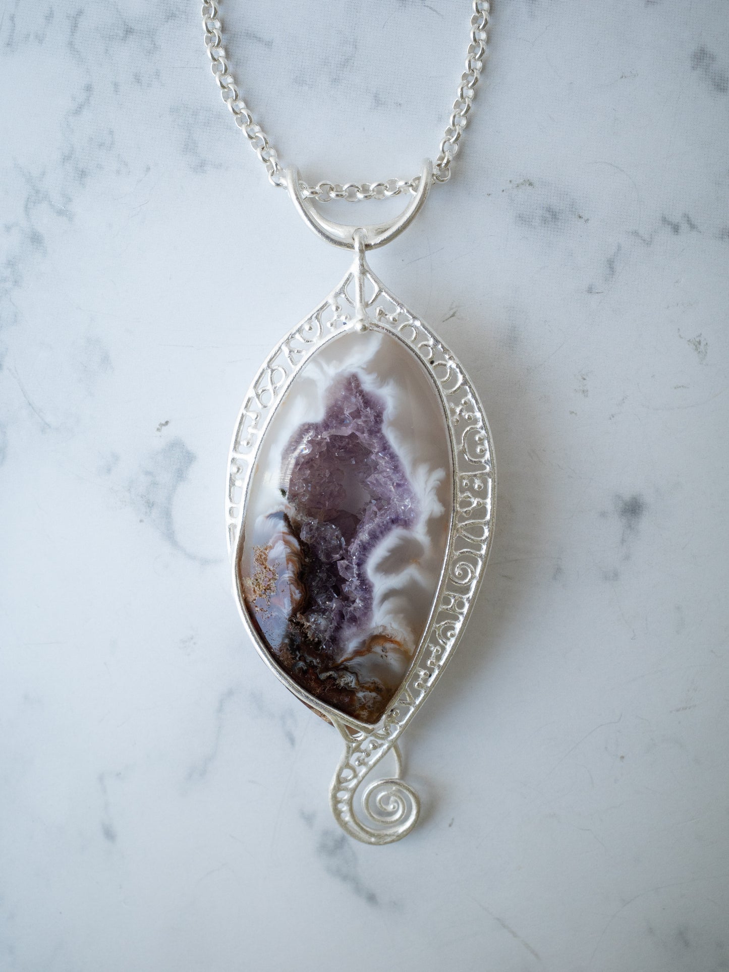 ドゥルジーアメシストのシルバーペンダント