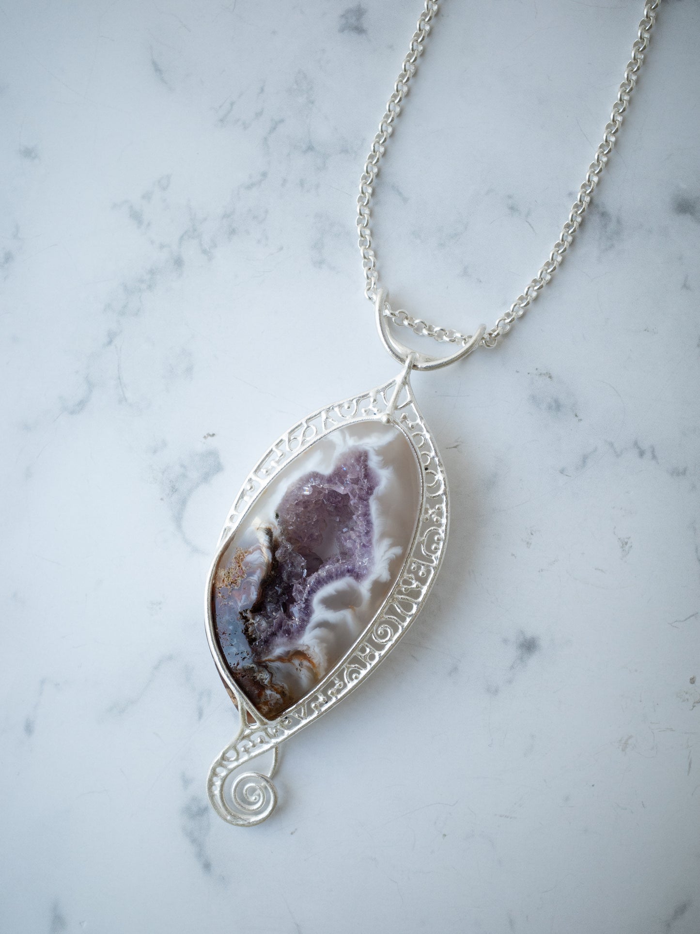 ドゥルジーアメシストのシルバーペンダント