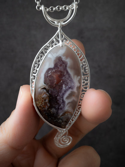 ドゥルジーアメシストのシルバーペンダント