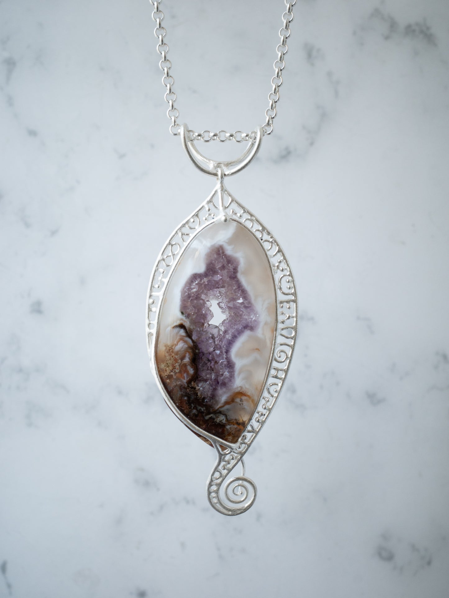 ドゥルジーアメシストのシルバーペンダント