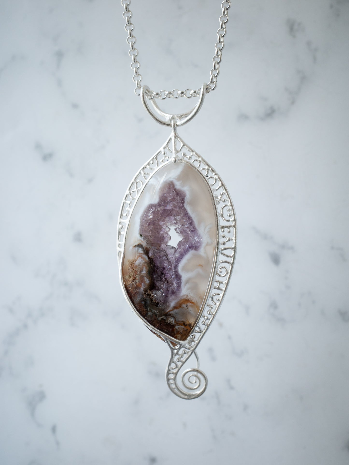 ドゥルジーアメシストのシルバーペンダント