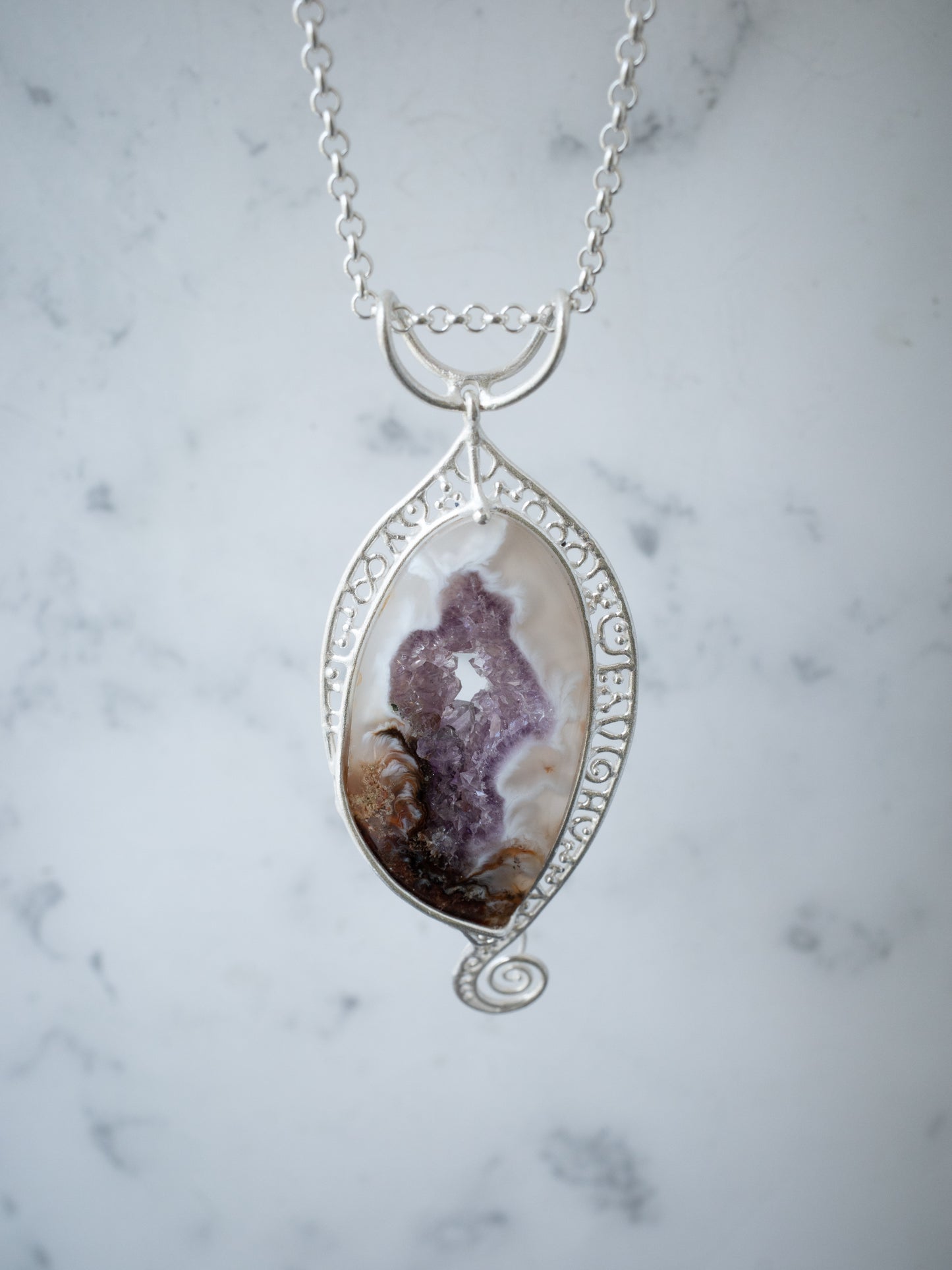 ドゥルジーアメシストのシルバーペンダント