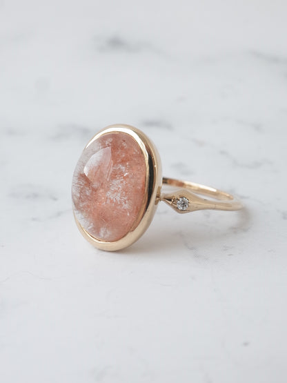 貫入ピンクデュモルチェライトインクォーツのリング　