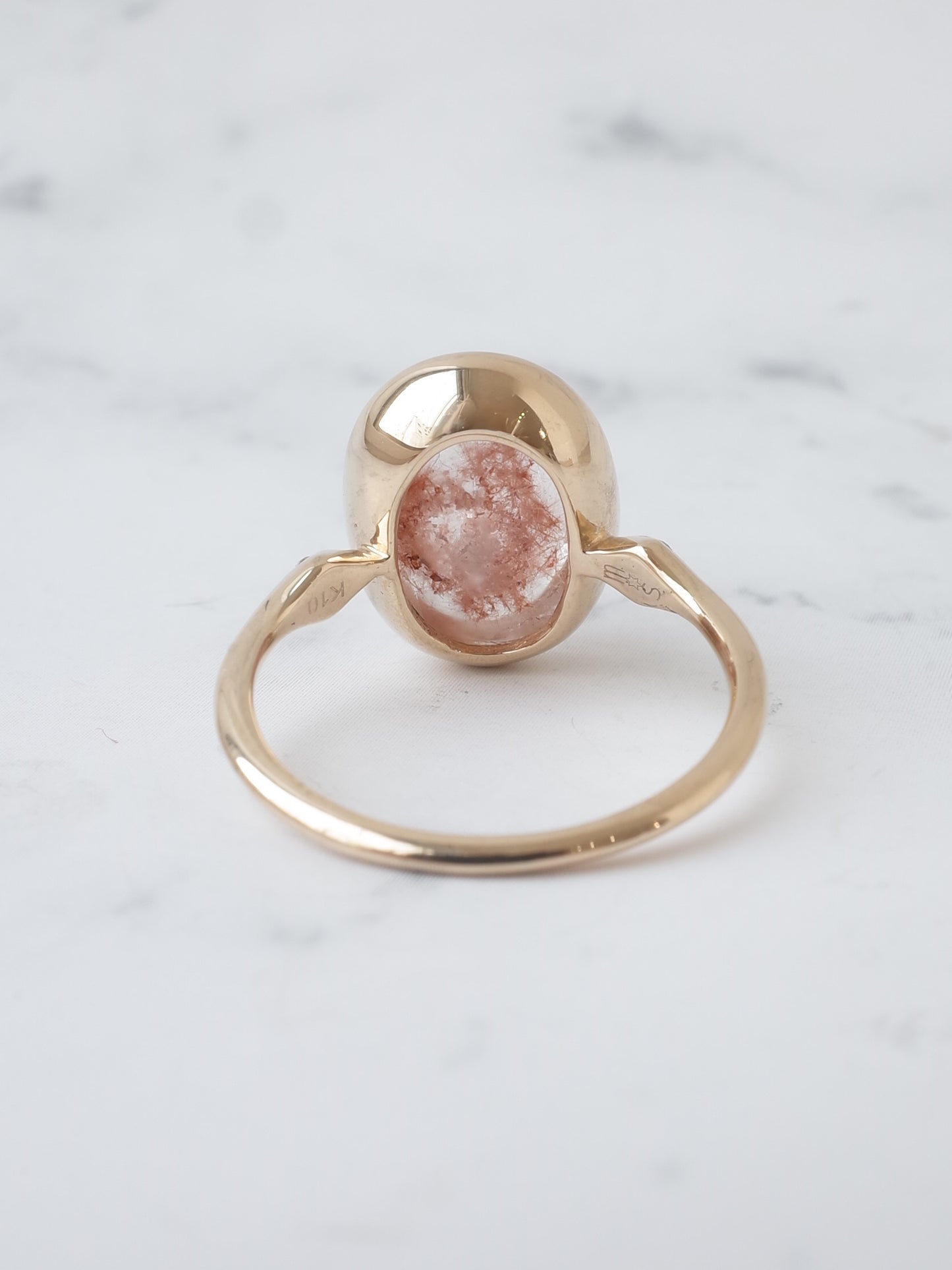 貫入ピンクデュモルチェライトインクォーツのリング　