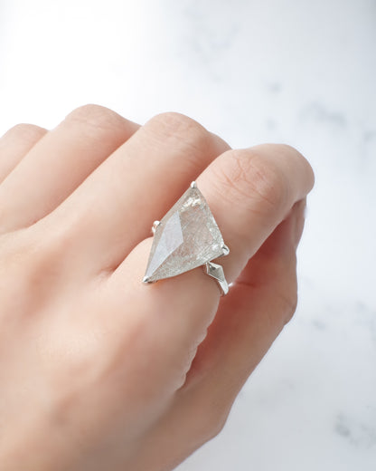 ランダムカットシルバールチルクォーツのリング - 2