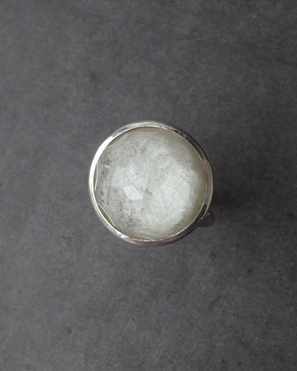 ランダムカットホワイトガーデンクォーツのリング- 3